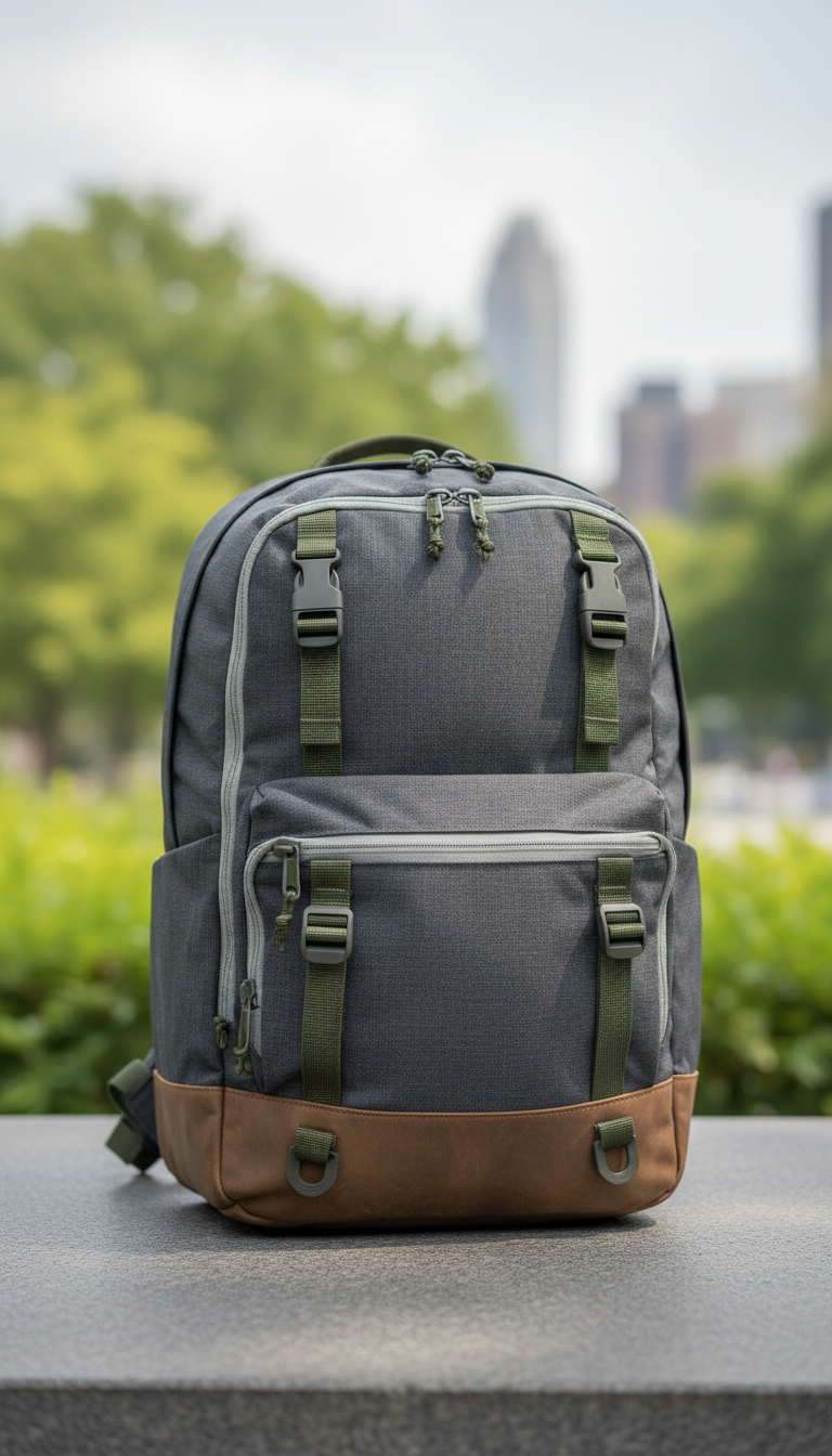Evergreen Urban Daypack With Slim Profile