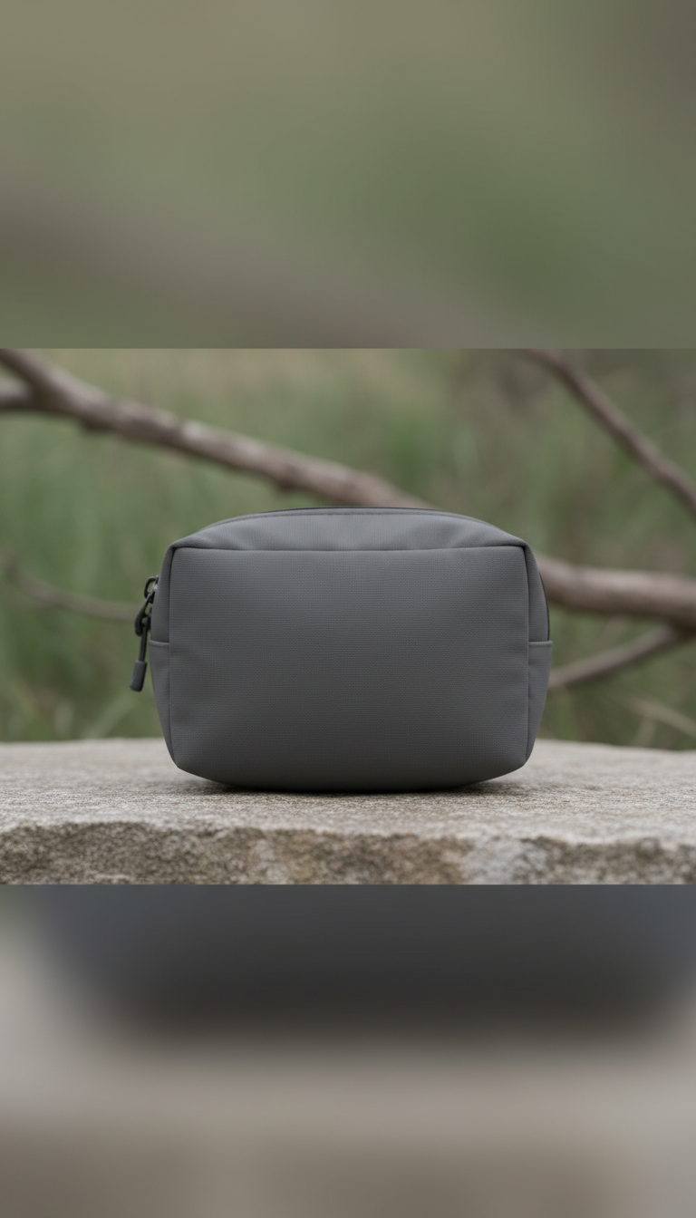 Shadow Gray Tech Pouch With Cable Management Loops